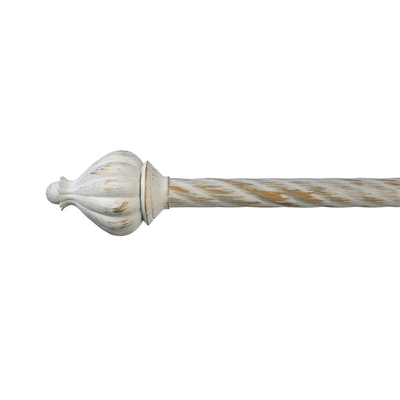 Easy Installing Metal Curtain Rod White Gold Finial For Gift Shop