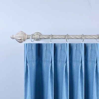 Easy Installing Metal Curtain Rod White Gold Finial For Gift Shop