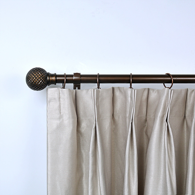 25MM Resin And Coffee Color Curtain Rod Set With Metal Iron Curtain Poles