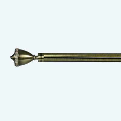 Anti Brass Color Iron Curtain Poles With Crystal Adjustable Double Curtain Rods
