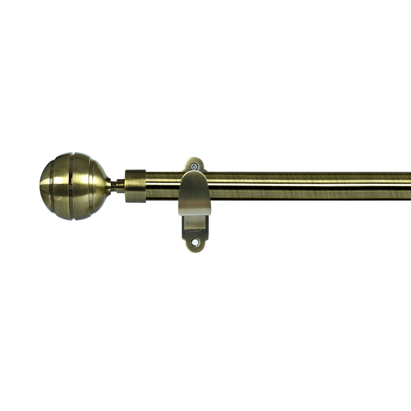 Anti-Brass Metal Curtain Rods With Aluminum Ball Shape Curtain Finials Suitable For Living Room And Bedroom